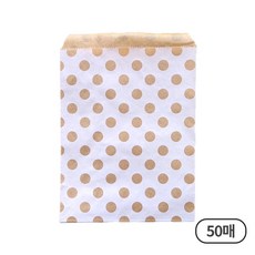 디어플레이스 크라프트 미니 기프트 선물 포장 봉투 구디백, 50매, 04 크라프트 도트