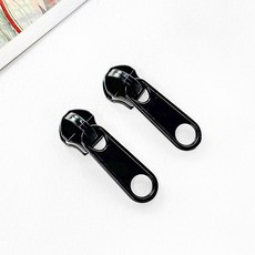 (대용량 100p) 플라스틱 5호 코일지퍼 슬라이더 지퍼머리 경량슬라이더, 1세트, 블랙