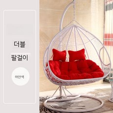 의자그네 카페 1인용 베란다 가정용 원목 벤치 행잉 인테리어 실외 정원용 팬션, E. 이중 증가 굵은 흰색, 1개