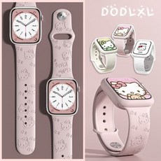 DODLXL 헬로 키티 스트랩 애플워치밴드 아이폰워치 스트랩, 핑크, 1개 핑크, 1개