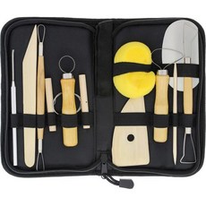 캔버스 지퍼 케이스가 있는 12피스 도자기 및 점토 조각 도구 세트를 제공하는 미국 미술품, 12-Piece with Nylon Case, 12-Piece with Nylon Case