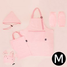 [엠유종합상사] 유아앞치마두건세트 유아미술용앞치마팔토시세트 어린이앞치마두건세트 방수앞치마 포차코 타올 앞치마 토시 두건 세트 M