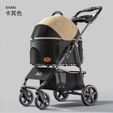 bello 애견 유모차 경량 유모차 외출용 분리가능 접이식 강아지 블랙 M(중형)