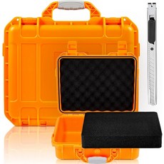 릴렉스위크 1개 8.5 x 6.5 3.7 인치 방수 하드 케이스 DIY 맞춤형 폼 삽입 휴대용 보호 카메라 드론 장비 도구 테스트 오렌지, 14.3 x 11.4 4.5, White