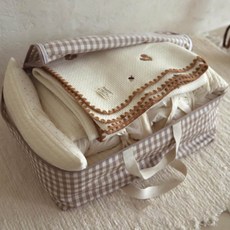 패브릭 이불가방 대형 체크 아기방 옷 수납 손잡이 보관백, 다람쥐, 1개