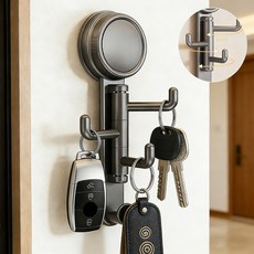 Briturn 현관 흡착식 회전 걸이, 1개, 그레이