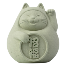 水の尼 泥研製所 胖胖招財貓(大) 可愛吉祥開運擺飾, 無香