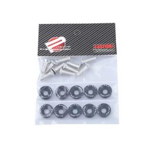 改裝車牌螺絲螺絲 通用車型 不鏽鋼螺絲 鋁合金墊片 螺絲 一套共10顆 多功能裝飾螺絲 不易氧化生鏽, 1個, 銀色