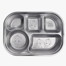 프린세스 캐치티니핑 5구 스텐 식판, 혼합, 1개