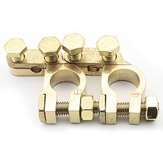 자동차 신형 배터리터미널 황동재질 음+양- 2개세트 밧데리터미널 배터리단자 차량 DIY 보호장치, 신형 황동 배터리터미널+-2개세트, 1세트