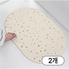1+1 딥포유 빨아쓰는 규조토 발매트 미끄럼 방지 욕실 주방 발판, 2개, D03