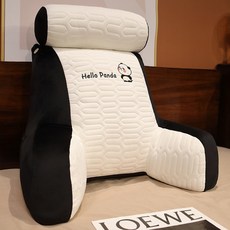 Yellwell 라텍스 아이스 실크 허리 쿠션 침대 등받이 허리 보호 쿠션 소파 창가 쿠션 학생 기숙사 침대 헤드 장시간 앉아 있는 사람을 위한 허리 쿠션, 팬더, 대형 65* 50cm [독립 내부 라이너 고중량], 1개