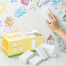 QOYO 매직 나노 클리닝 벽면 오염 제거 블럭 벽면 낙서 곰팡이 찌든때 제거 클린 스펀지 무세제 매직 블럭 자유로운 절단 스펀지 다용도 활용 1박스 20개
