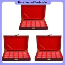 목재 동전 보호 디스플레이 박스 보관 케이스 홀더 원형 기념품 수집, 1개, 기본