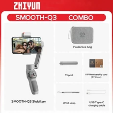ZHIYUN 공식 SMOOTH Q3/Q3 콤보 폰 짐벌 3축 스마트폰 iPhone 13 Android용 핸드헬드 안정기 필 라이트, 02 Combo package