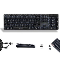 X9 슬림 기계식 키보드 무선 - 로우 프로파일 레드 스위치 트리플 모드 (블루투스 + 2.4GHz + USB) 풀 사이즈 107키 숫자 패드 백라이트 충전식 - Ma