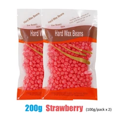 제모기 제모 용 왁스 히터 워머 기계 디핑 파라핀 냄비 및 우드 스틱 키트, 200g-Strawberry