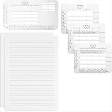 6pcs 저널링을위한 직선 스텐실 템플릿 저널링 간격 라인 레터링 가이드 플래너 스텐실 스텐실 스텐실