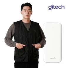 조끼 발열 보온 온열 디테크 V넥 배터리 포함 열선