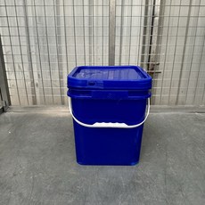 新品 發票含稅方形塑料桶帶蓋四方桶5/6/12/20/25陞大桶垃圾桶加厚全新料包裝桶釣魚桶食品級方形帶蓋水桶, 12陞藍方桶塑料提手, 1個