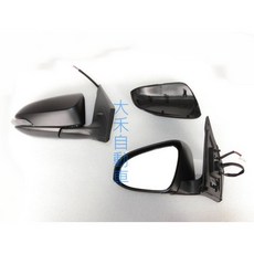 大禾自動車 帶燈 手動折疊 5線 後視鏡 未烤漆 適用 TOYOTA VIOS YARIS 14-17 單邊價, 1個, 副駕