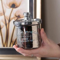 不同凡響 2024新款帶蓋菸灰缸 ins風時尚個性客廳漏斗式菸灰缸裝飾品 男生禮物 父親節禮物, M小熊高級灰英文, 1個