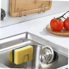 sus304 스텐 무타공 수세미 걸이 주방 싱크대 부착형 거치대