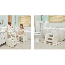 유아용 세면대 손잡이 계단 받침 디딤대 발받침대 선반 어린이 3단 발판, 1개