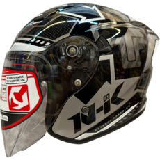 NHK S1 GP PRO 復仇之速 黑銀 內藏墨片半罩式安全帽