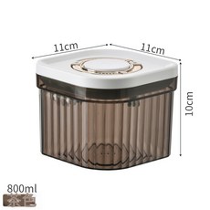 避光奶粉儲存罐防潮密封罐便攜外出奶粉分裝盒嬰兒寶寶食品米粉盒, 1個, 800ML茶色:如圖所示, 1L