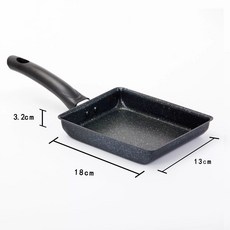 日式玉子燒專用麥飯石不粘鍋 方形煎蛋鍋, 1個, 13cm