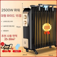 라디에이터 전기 가정용 사무실 욕실 전기히터 난로 캠핑 소형 전기난로, 라지 15개 2500W 25-30평에 적합