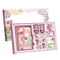 Hayeong Hayoung的郊遊日記裝飾套組9支+彩色筆6色, 粉色套裝