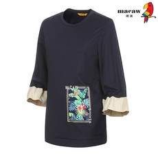 마코 (여성)사각 프린트 포인트 티셔츠_MMW2TR02