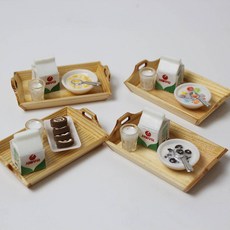 납골당꾸미기 미니어처 시리얼 우유 롤케이크 아침식사 브랙퍼스트 롤케익 케잌, 1. 롤케이크와 우유세트