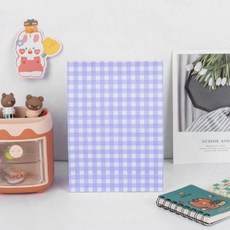종이 선물봉투 체크무늬 페이퍼백 퍼플jus2+9XES