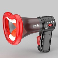 빅마우스 입술모형스피커 장난감 증폭기 음성 변경 마이크 메기폰 스피커 무선확성기, 검정색 + USB 충전(더 큰 볼륨), 1개