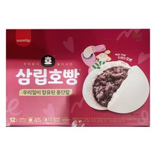 삼립 우리밀 통단팥 호빵 90g, 12박스