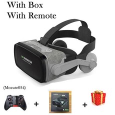 VR Shinecon Casque Viar 3D 안경 가상 현실 헤드셋 헬멧 고글 렌즈 스마트폰 비디오 게임 쌍안경, With Remote B