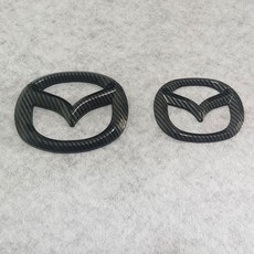 免拆型 mazda 馬自達車標卡夢車標 改裝馬自達車標 MAZDA3/MAZDA6 CX5 中網前標 後尾箱標誌前標尾標, CX30（前後標）碳纖黑色, 1個