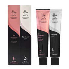 HJ pH7.5 중성 전체 염색약 셀프 뿌리염색 흰머리 새치커버 저자극 염모제, pH7.5 밀크브라운, 1개