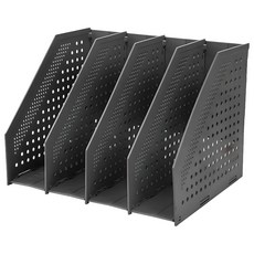 델리 4단 폴딩식 데스크 파일 꽂이, 블랙, 1개