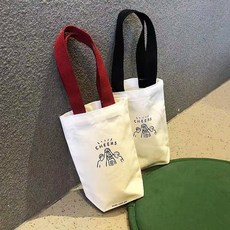 走走去旅行 帆布飲料杯袋 冰霸杯袋 紅酒提袋 環保杯袋 飲料杯袋 隨行杯袋 帆布手提袋 帆布袋【HC132】, 1個, 隨機出貨