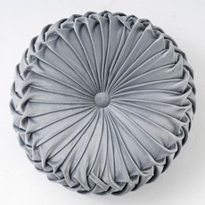 엉클조이 데이지 꽃모양 벨벳 쿠션 원형 등받이 인테리어 HH176, 실버