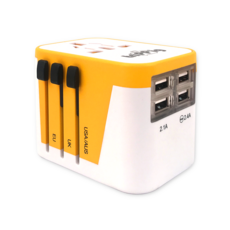 트리피그 멀티 플러그 여행용 아답터 옐로우, 1개