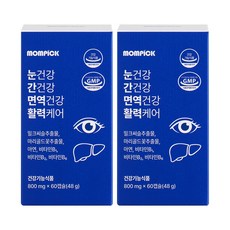맘픽 눈건강 간건강 면역건강 활력 케어 루테인 밀크씨슬 아연 영양제, 2개, 60회분