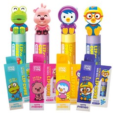 유아립밤 (무색) 아기입술보호 어린이 립밤 뽀로로 루피 크롱 패티 립큐어 (4개묶음 세트)