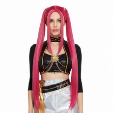 [파티팡] K-POP 미라 코스프레 가발 케데헌 스타일 파티용 긴머리 아이돌 변신 가발, 1개