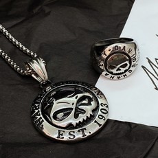 NOID-B 鋼製圓形骷髏頭造型配飾2件組