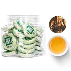 재스민차 보이차 작은 차병 노점 찰찰향 차병 나품 운남 보이숙차 작은 원병 찻잎, 1개, 진피생보소병 200g